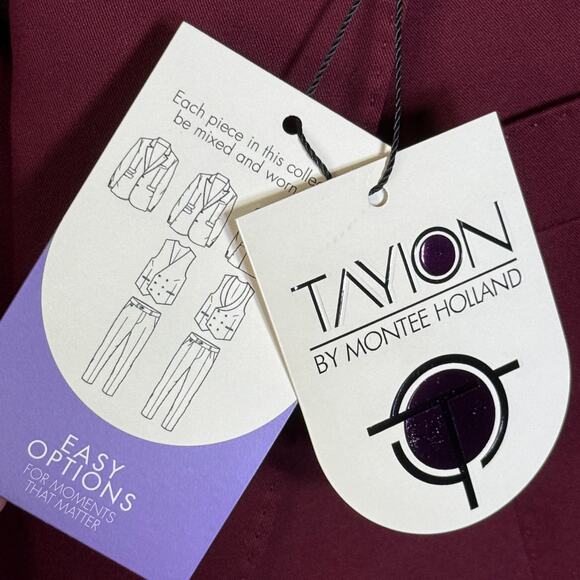 Tayion Collection Mens Classic-Fit Plaid Suit Jacket Red 42R $360 - Picture 6 of 10